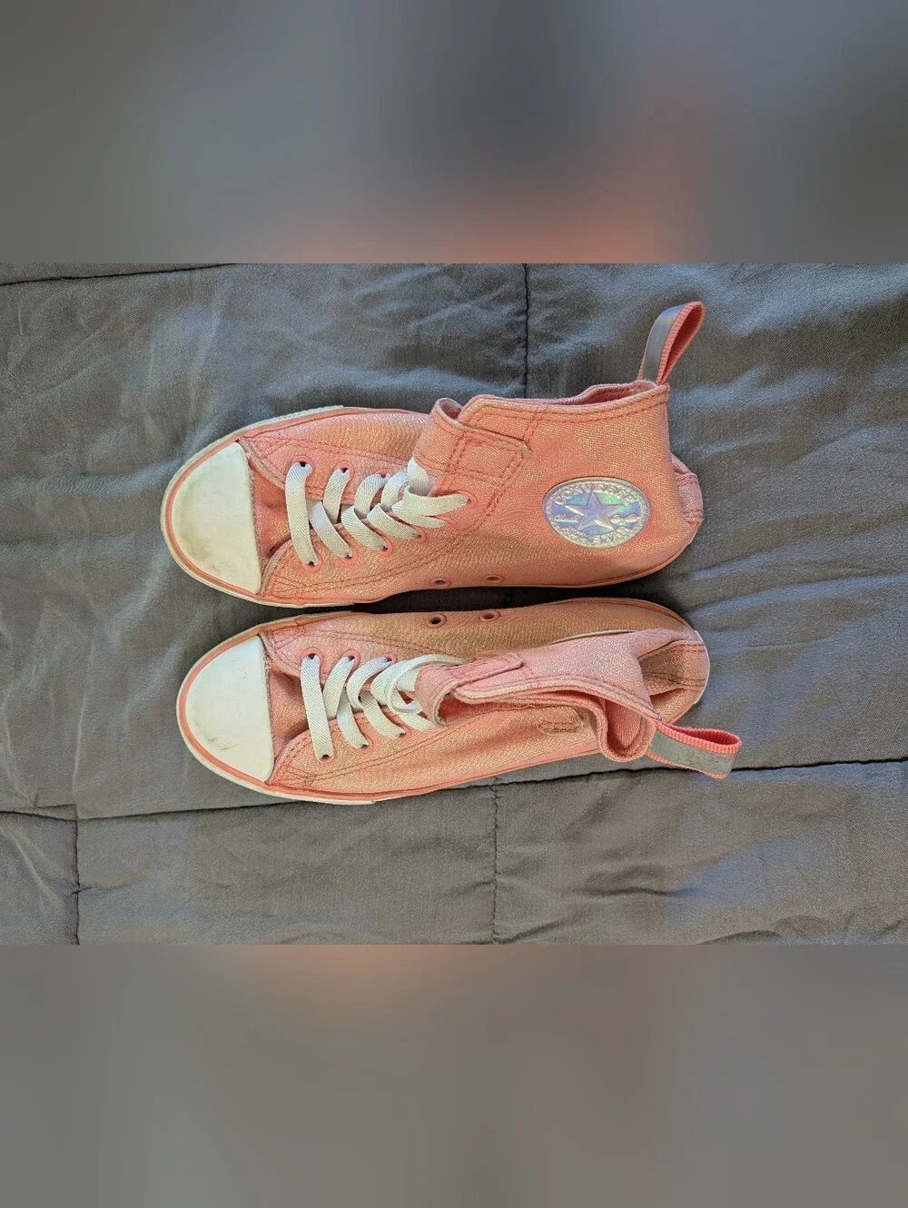 Converse Chuck Taylor All Star Pink Glitter High Top Sneakers Big Kids Sz 3